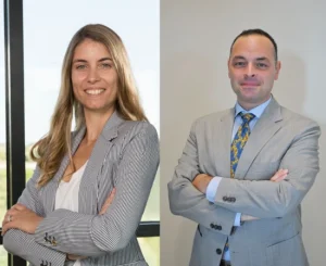 Caterina Castelli, Marketing Manager del Gruppo Sailpost, e Damiano Robbio, CEO e co-founder di Orangelink